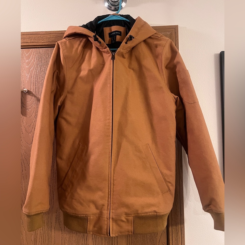 Lands' End Men's Tan Hooded Duck Jacket
